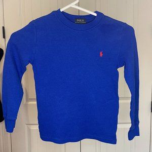 Polo RL boys longsleeve thermal blue tee - Size 6